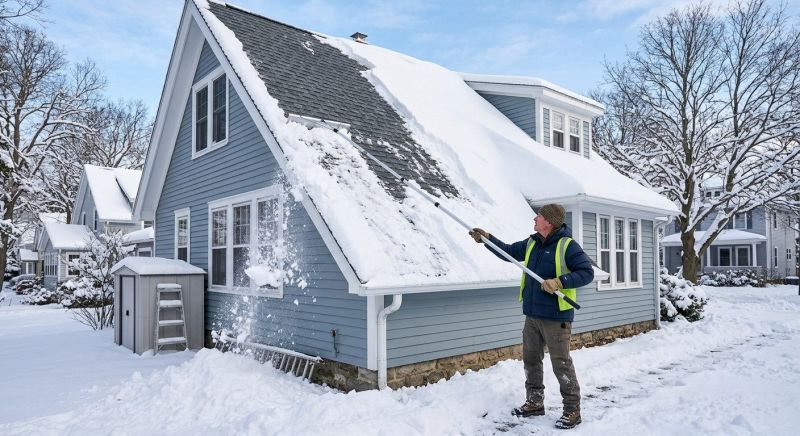 Roof Snow Raking in Long Island, NY