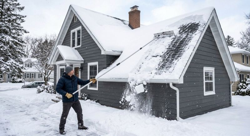 Roof Snow Raking in Long Island, NY