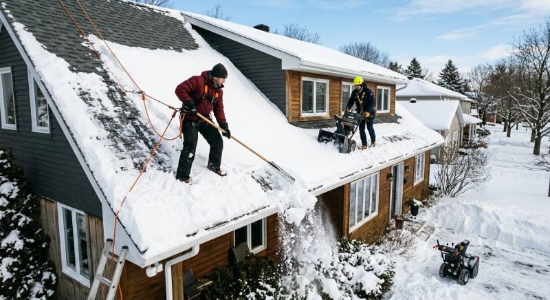 Roof Snow Raking in Long Island, NY