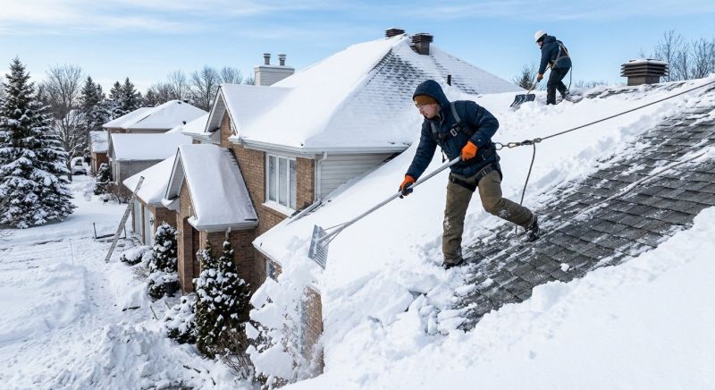 Roof Snow Raking in Brooklyn, NY
